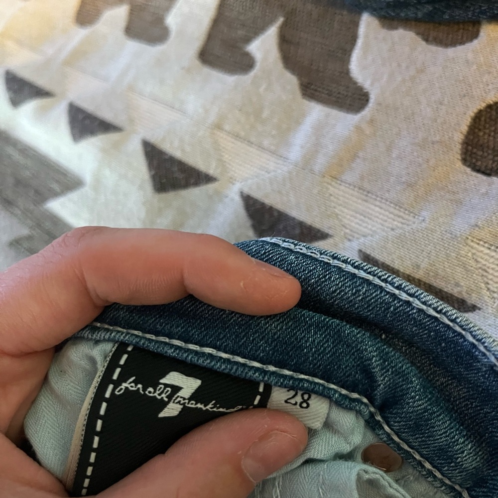 7 For All Mankind Blue Flare Jeans - Picture 3 of 3